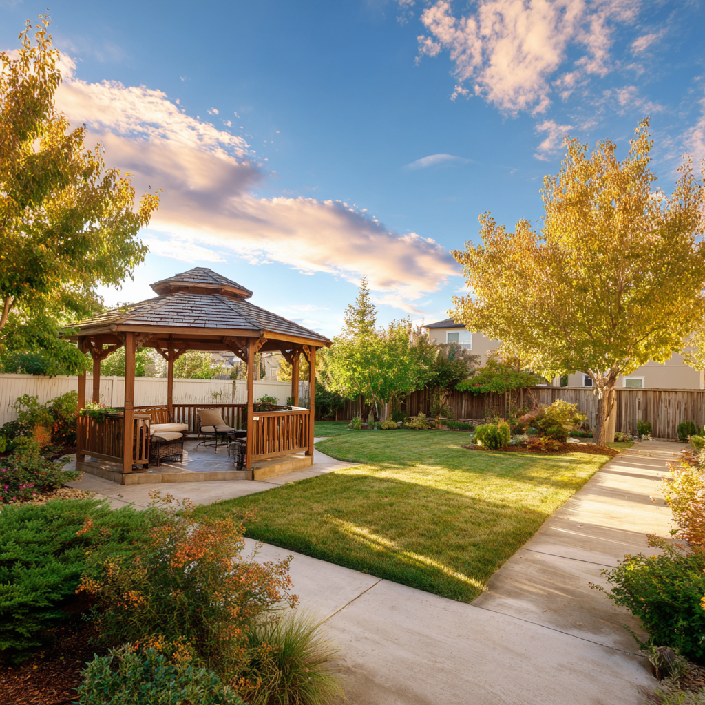 Outdoor where should you place a gazebo? backyard layout, sun,