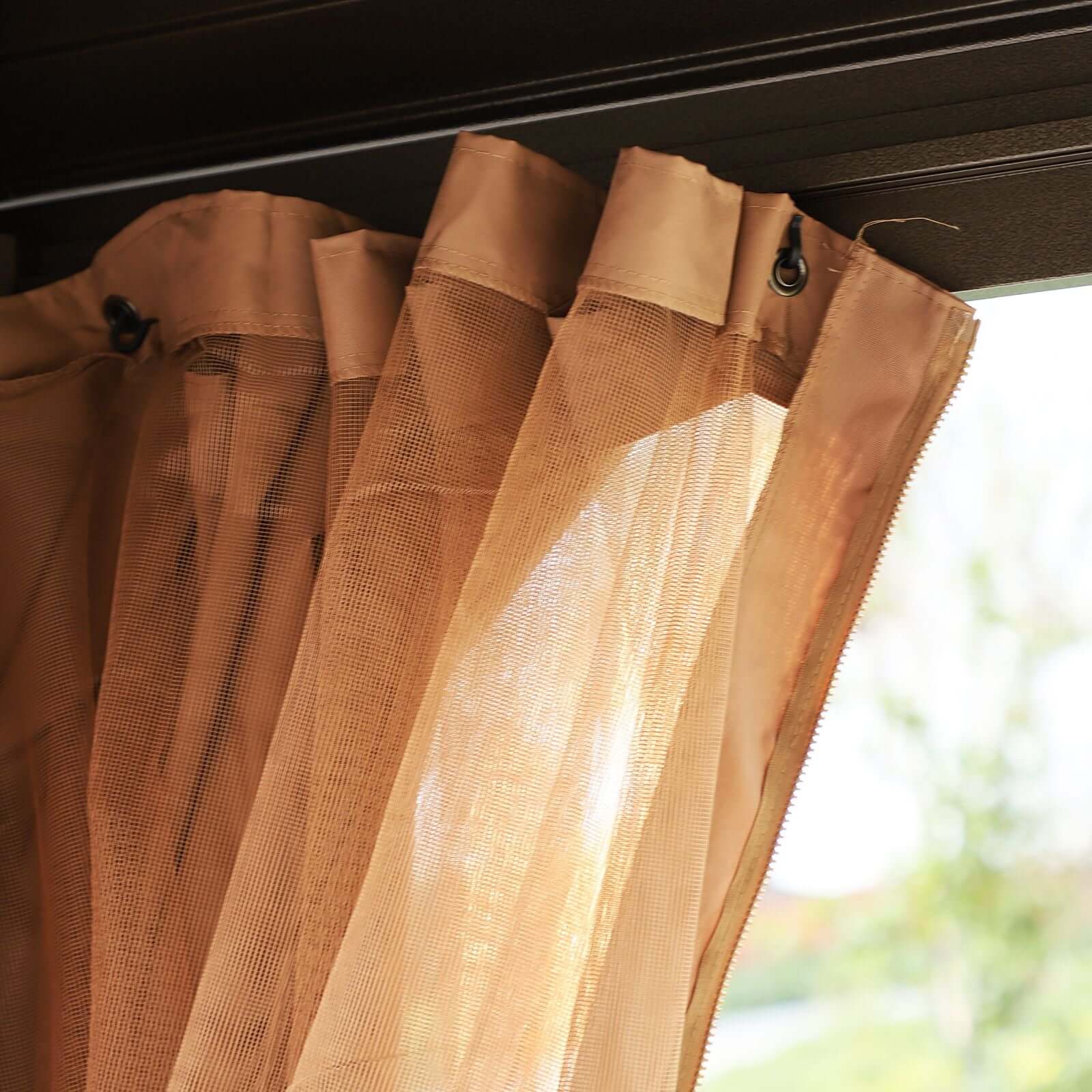 10' x 13' Hardtop Gazebo with Curtains & Netting, Aluminum Frame - installation view