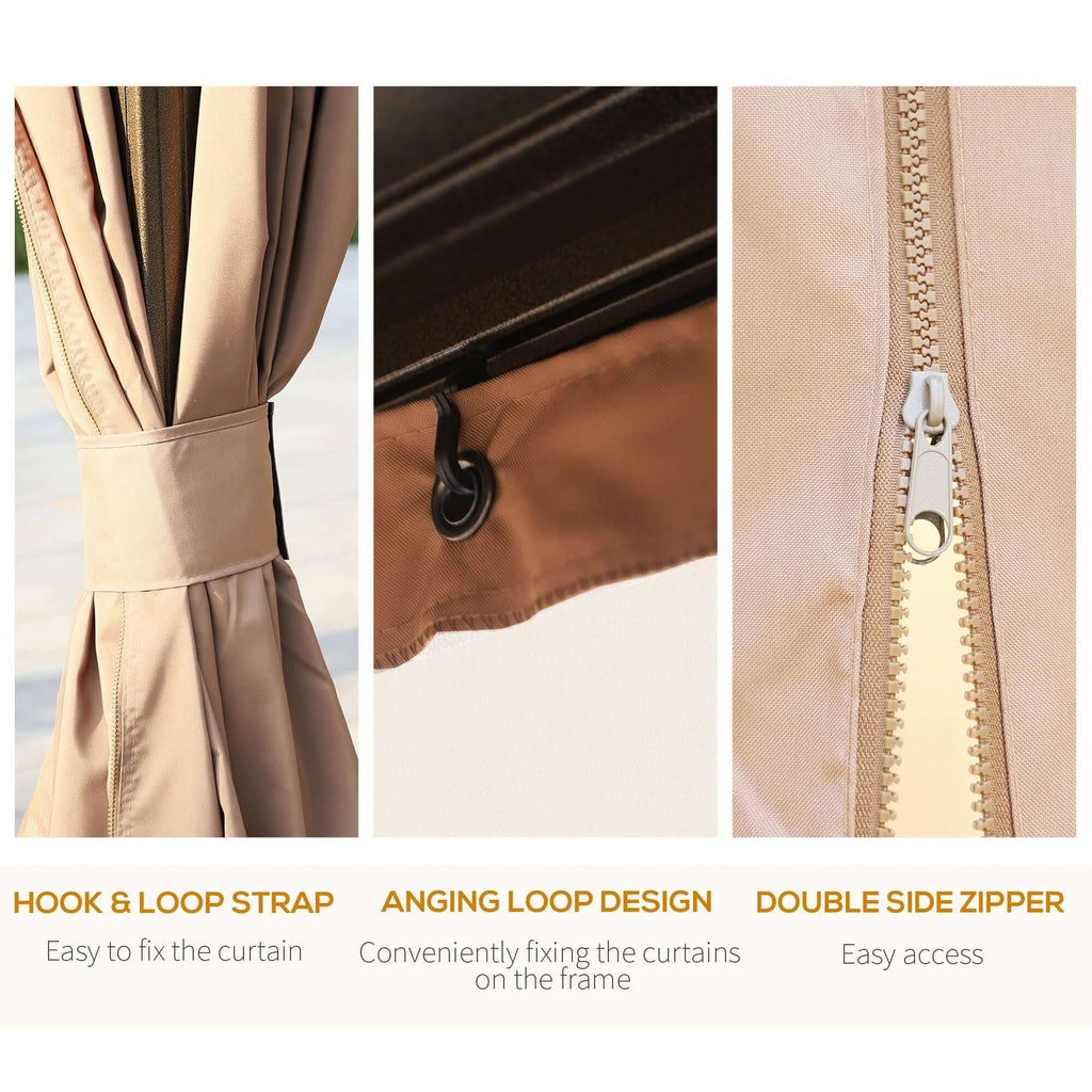 10' x 13' Hardtop Gazebo with Curtains & Netting, Aluminum Frame - installation view