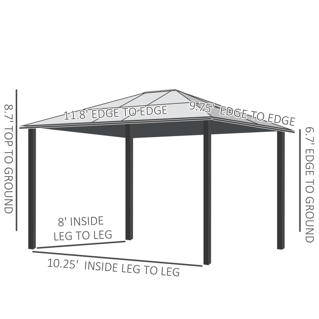 10' x 12' Hardtop Gazebo with Polycarbonate Roof, Curtains & Netting - Aluminum Frame, Beige - lifestyle view